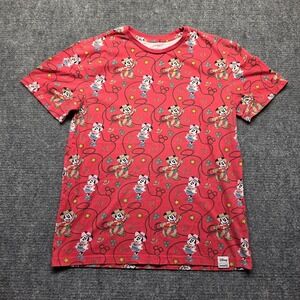 Disney Loungefly Cowboy Mickey Minnie T Shirt M Red Western Lasso Cactus AOP